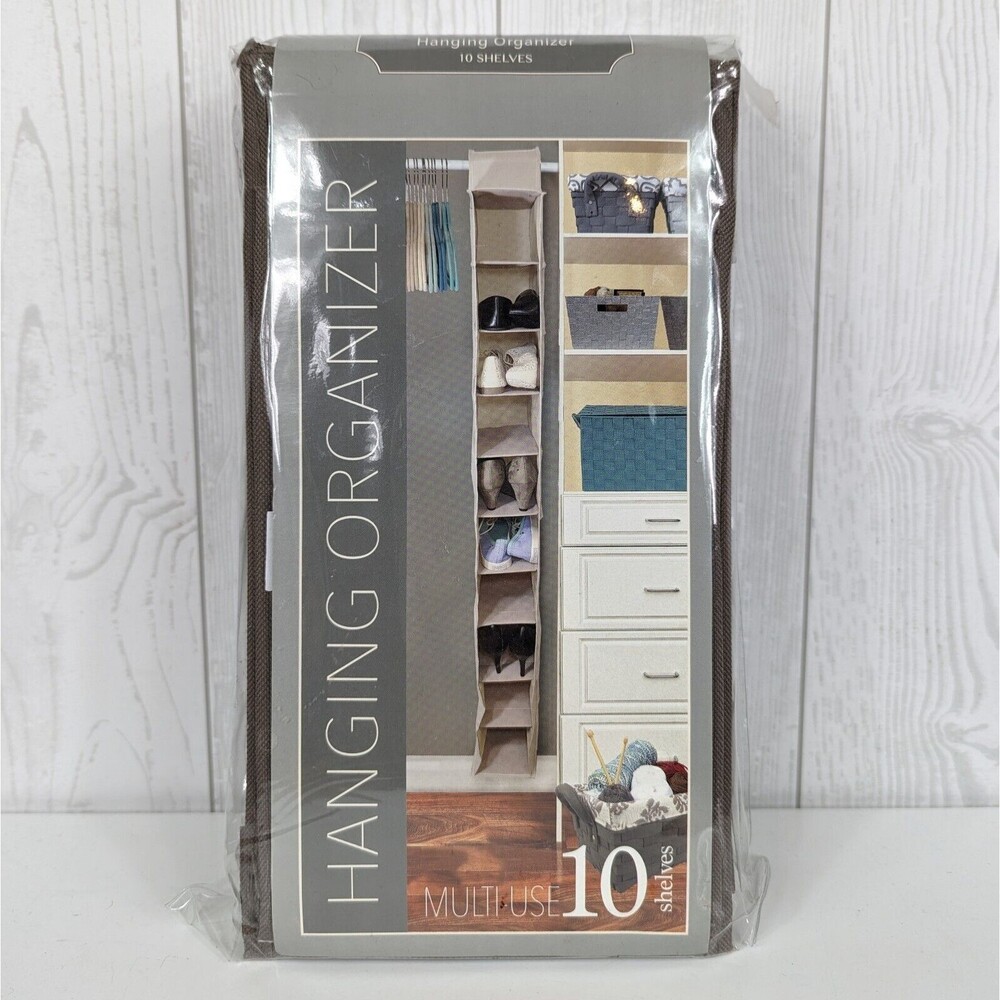 Raymond Waites Hanging Shoe Organizer 10 Shelf Gray